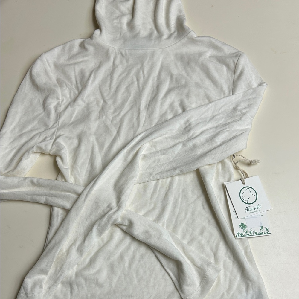Elegant White Cowl Neck Sweater S